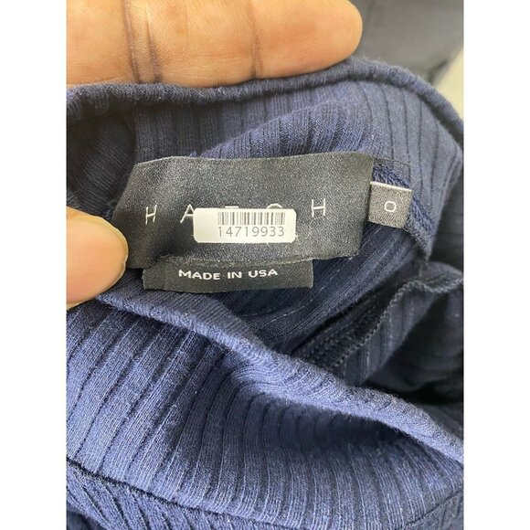 Hatch Womens Rowan Ribbed Mock Neck Navy Maternity Sweater SZ 0 - Picture 7 of 9